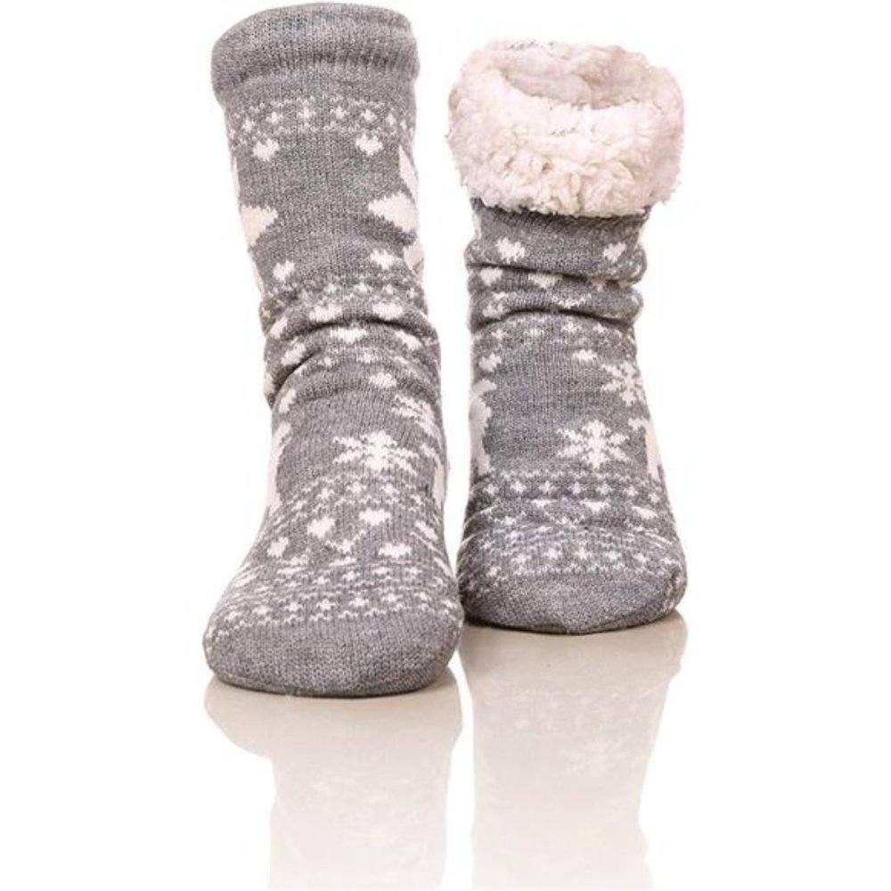Fuzzy Warm Slipper Socks Women Winter floor Socks Super Soft lined with Grippers